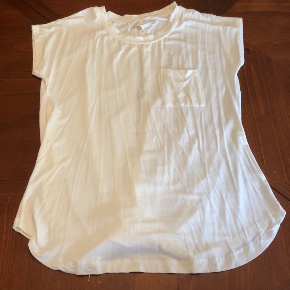 White Pocket Tee with Open Back